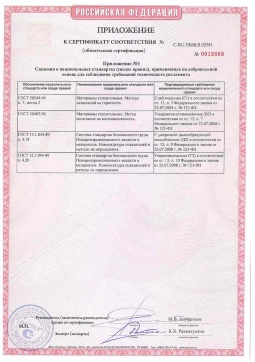 2021.06.12 Красноярск - Химтраст. Приложение к сертификату полемерные покрытия и система компонентов для получения полимерных покрытий. Соответствует требованиям
